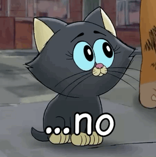 Cartoon Cat Sitting Saying No