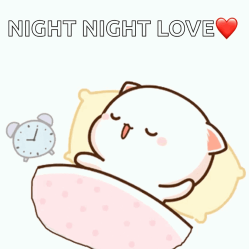 Cartoon Cat Sleeping in Bed with Alarm Clock
