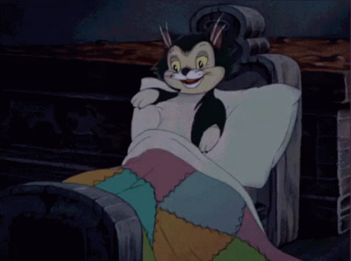 Cartoon Cat Sleeping in Chair