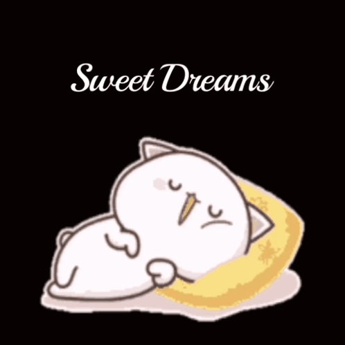Cartoon Cat Sleeping on Pillow