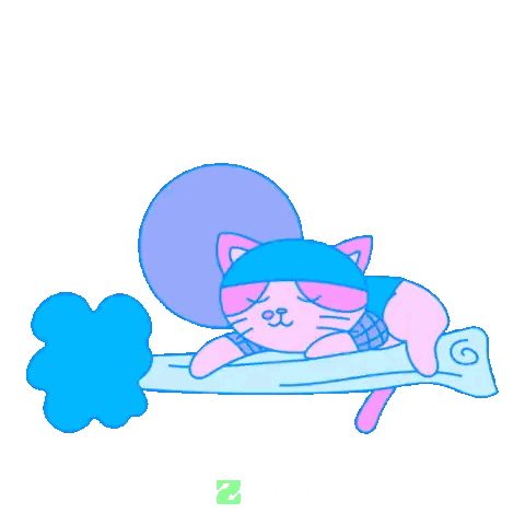 Cartoon Cat Sleeping With Good Night