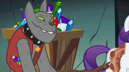 Cartoon Cat Smiling In Front Of Gems GIF