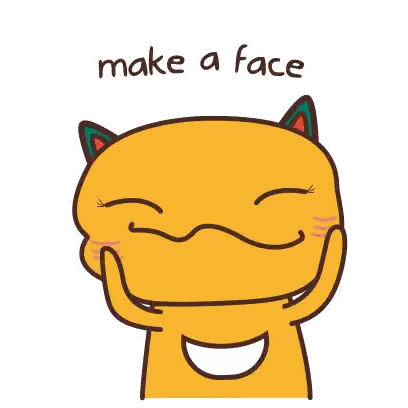 Cartoon Cat Smiling Make a Face