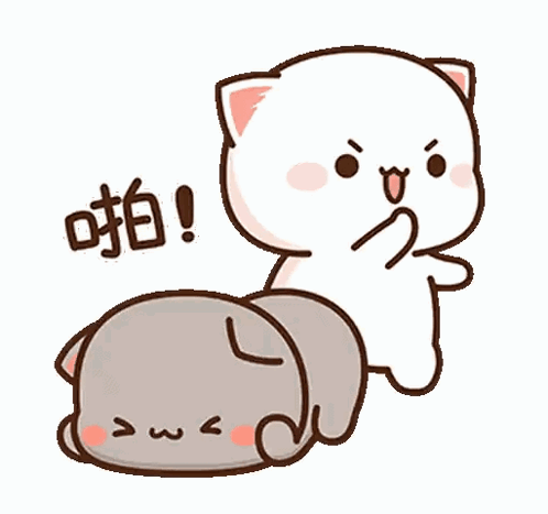 Cartoon Cat Standing Next to Lying Cat