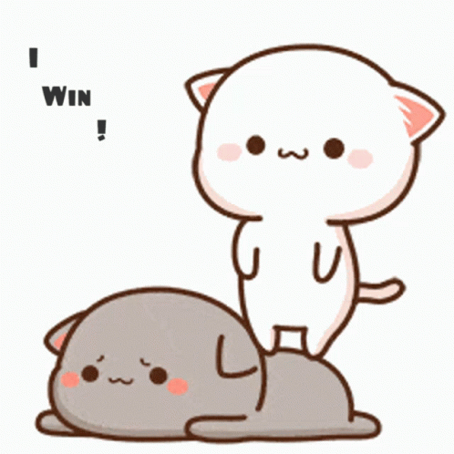 Cartoon Cat Standing on Another Cat