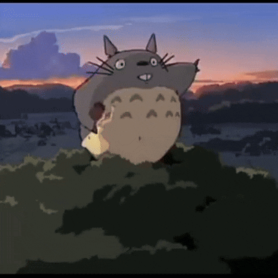 Cartoon Cat Standing on Hill with Girl