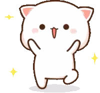 Cartoon Cat Standing Paw Up Smiling