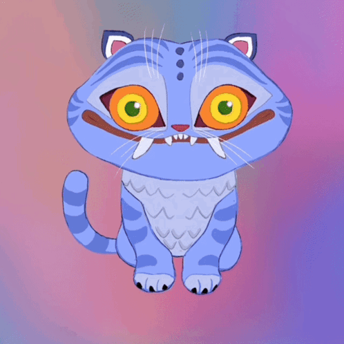 Cartoon Cat Sticking Tongue With M