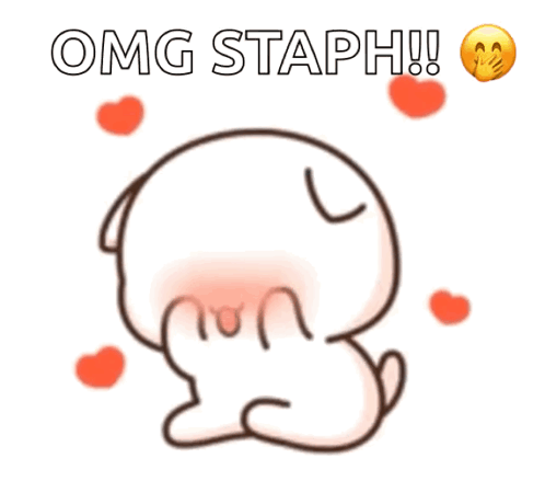Cartoon Cat Surrounded By Hearts OMG Staph GIF