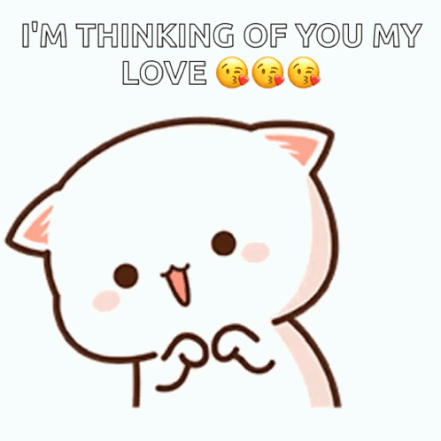 Cartoon Cat Thinking of You