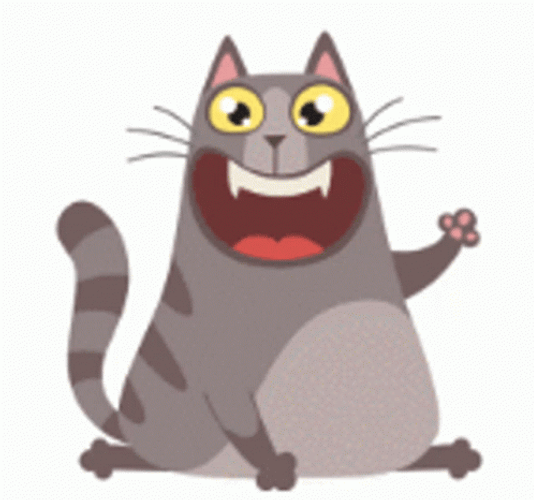 Cartoon Cat Waving GIF