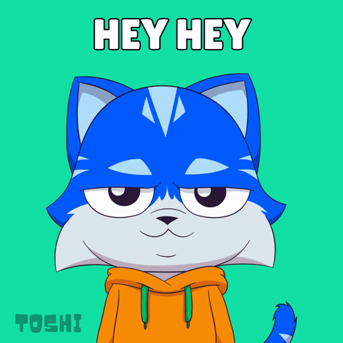 Cartoon Cat Waving Hey Hey