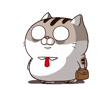 Cartoon Cat Wearing Glasses and Red Tie