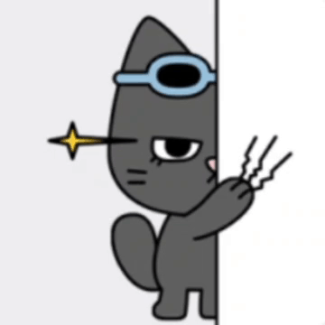Cartoon Cat Wearing Goggles Peeking Behind Wall