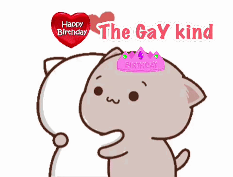 Cartoon Cat Wearing Pink Crown Saying The Gay Kind