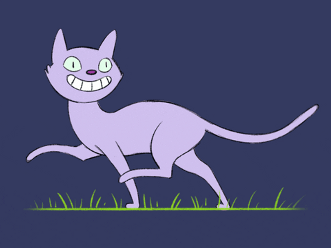 Cartoon Cat Weird Smile GIF