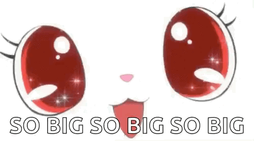 Cartoon Cat With Big Red Eyes Saying So Big So Big So Big GIF