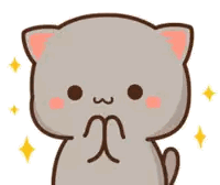 Cartoon Cat With Big Smile Surrounded By Sparkles