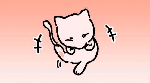 Cartoon Cat With Chinese Symbols