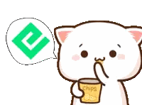 Cartoon Cat With Chips and Cookie