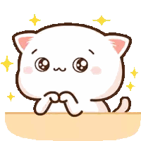 Cartoon Cat with Crossed Paws Looking at Camera