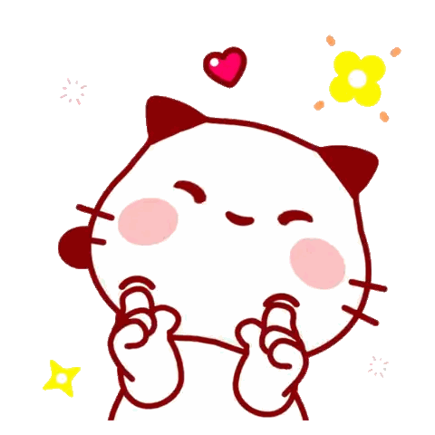 Cartoon Cat With Floating Heart