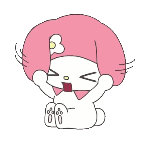 Cartoon Cat with Flower on Head