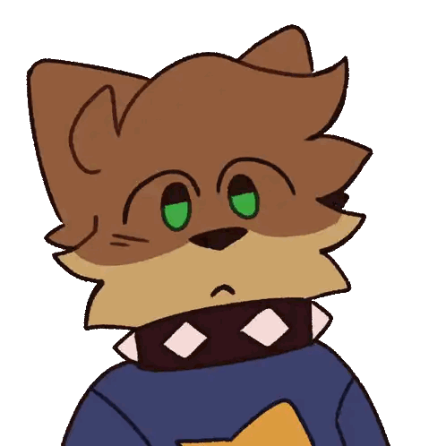 Cartoon Cat with Green Eyes and Collar
