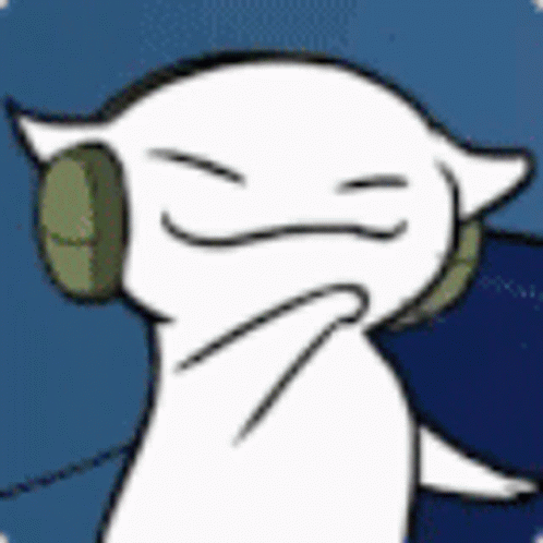 Cartoon Cat With Headphone Jamming GIF