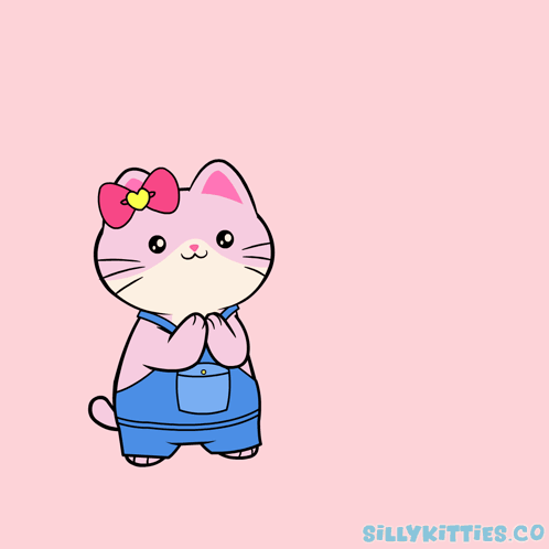Cartoon Cat With Hearts Sillykitties.co