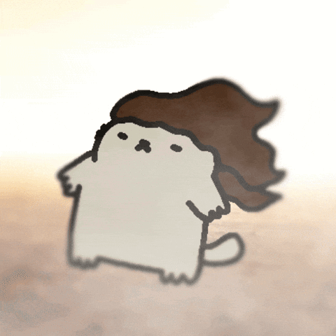 Cartoon Cat With Long Hair GIF