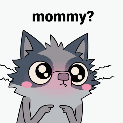 Cartoon Cat with Mommy Text