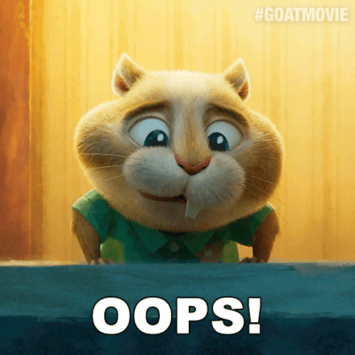 Cartoon Cat with Oops Text