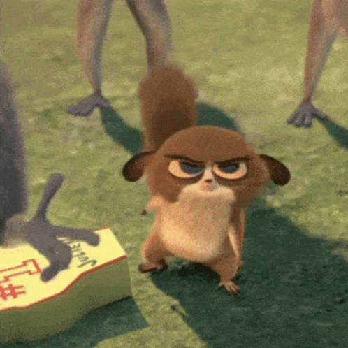 Cartoon Cat with Orange Eyes Standing