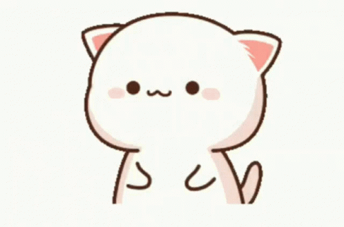 Cartoon Cat With Pink Ear And White Face GIF