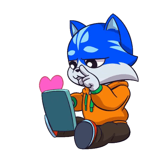 Cartoon Cat with Pink Heart