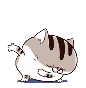 Cartoon Cat with Pink Nose Standing