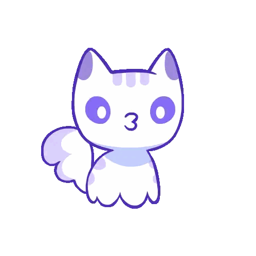 Cartoon Cat with Purple Hat