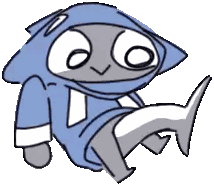 Cartoon Cat with Shark Tail