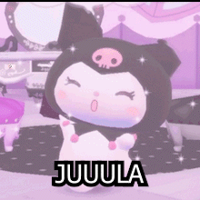 Cartoon Cat With Skull And Juula GIF