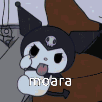 Cartoon Cat With Skull And Moara GIF