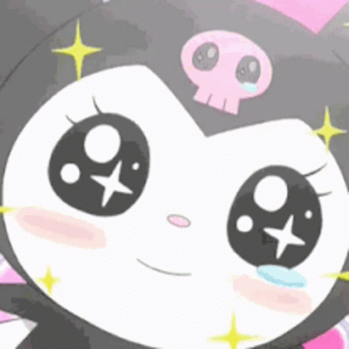 Cartoon Cat With Skull And Stars GIF