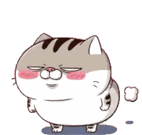 Cartoon Cat with Smoke from Tail