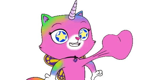 Cartoon Cat with Unicorn Horn