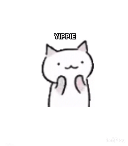 Cartoon Cat With Yippie Face