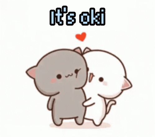 Cartoon Cats Hugging It's Ok