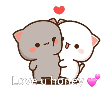 Cartoon Cats Hugging Love-U-Honey GIF