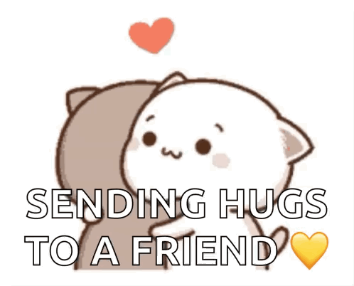 Cartoon Cats Hugging Sending Hugs to a Friend