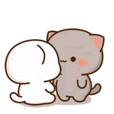 Cartoon Cats Hugging With Heart GIF