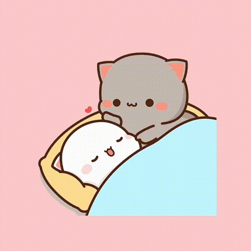 Cartoon Cats Lying Under Blanket
